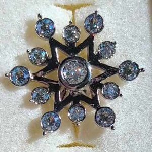 Crystallized By Swarovski Star/Snowflake Brooch/Pin